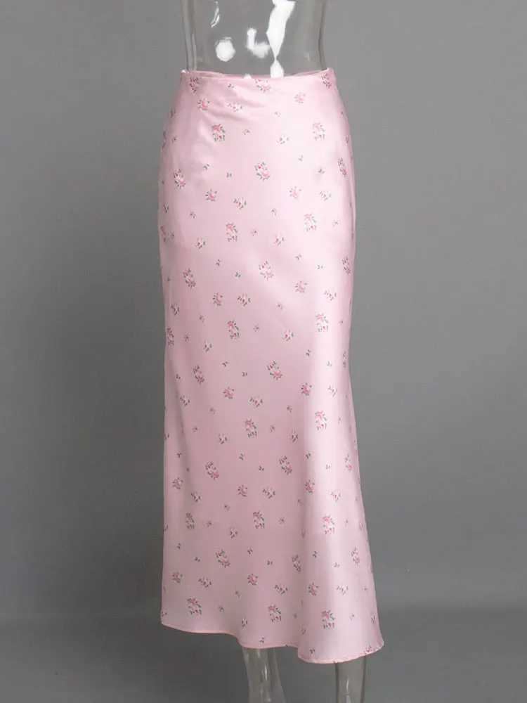 Tossy Summer Printed Fashion Long Skirt for Women High Waist Contrast Patchwork Ultra Thin Elegant Party Style Women Y2k Maxi Skirt M250424