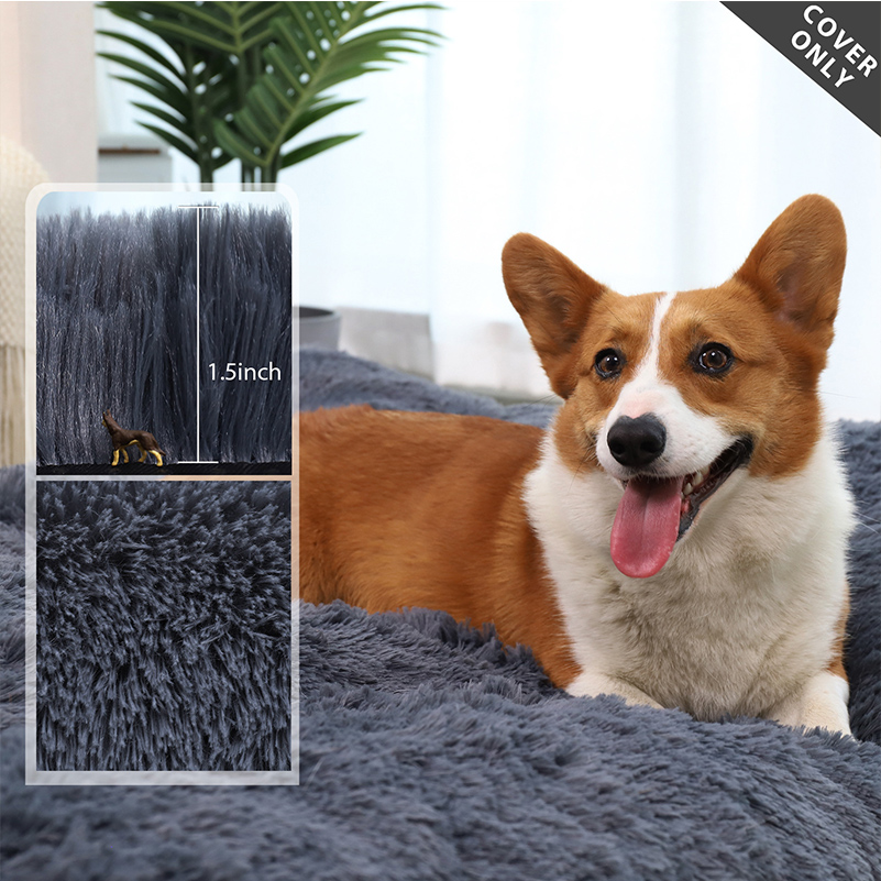 ONLY Cover Dog Bed Covers Replacement for Dogs Medium Large Dogs Bed External Covers DIY Dog Cushion for Rectangular Foam Bed Removable Washable Pet B
