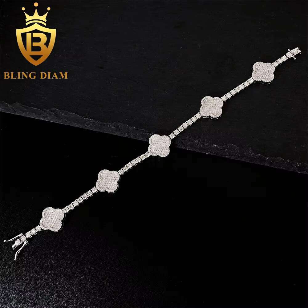 Wholesale Fashion Bling Women Jewelry Fine Jewelry Four-leaf Clover Chain Bracelet