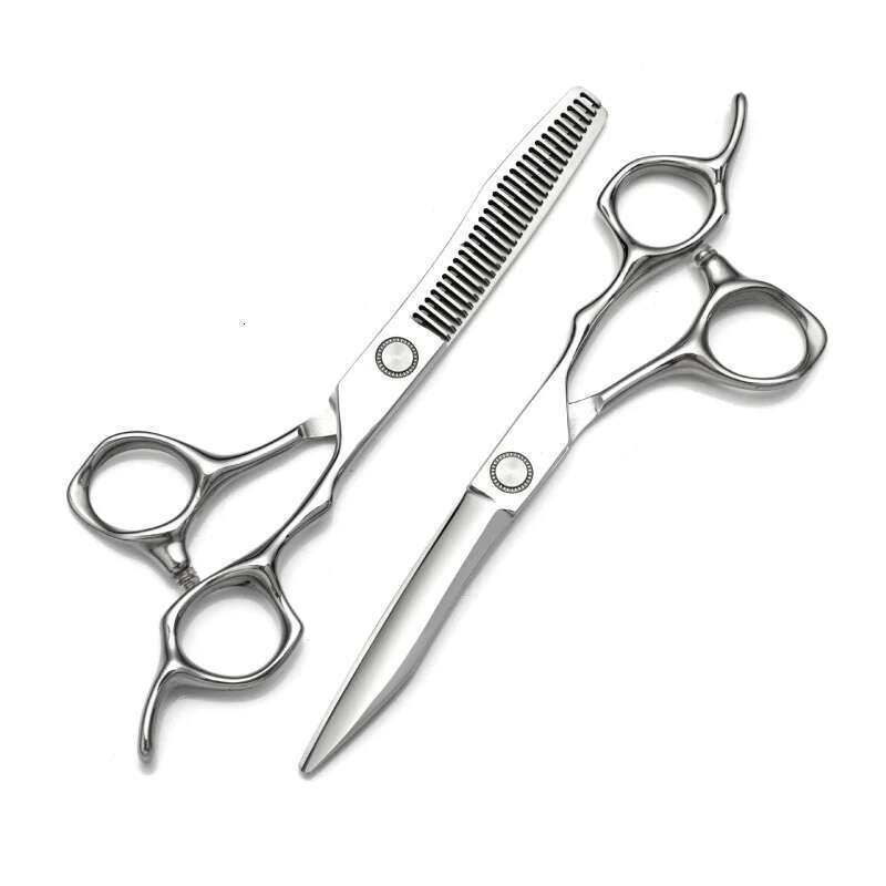 Japan440C Steel Salon hairdresser Professional Hairdressing Scissors,6 Inch Straight Thinning Cut Shear Barber Hair Scissors Set