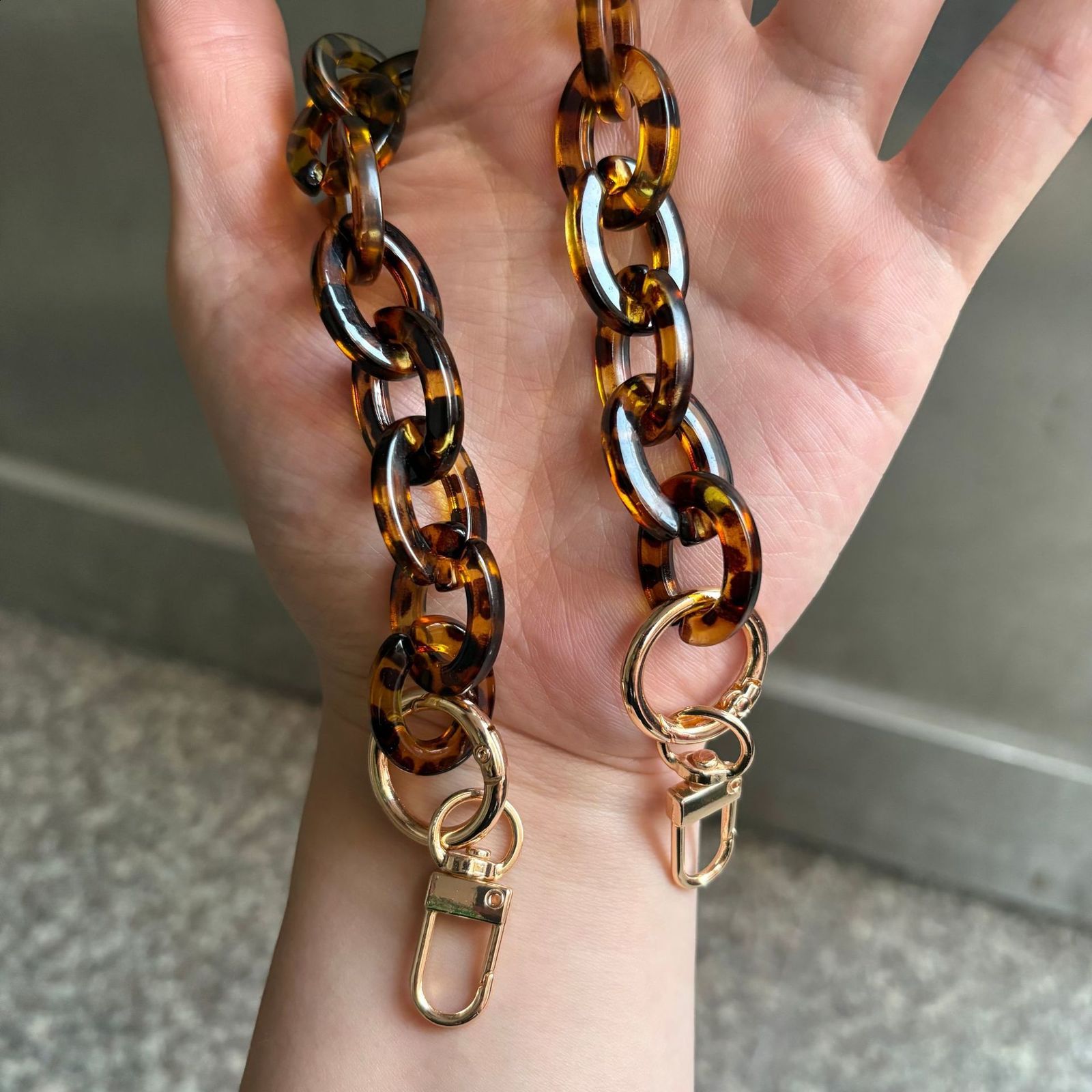 Acrylic womens handbag with thick chain used for bags leopard shoulders resin straps replacement bag chains plastic chains 60cm 120cm 241223