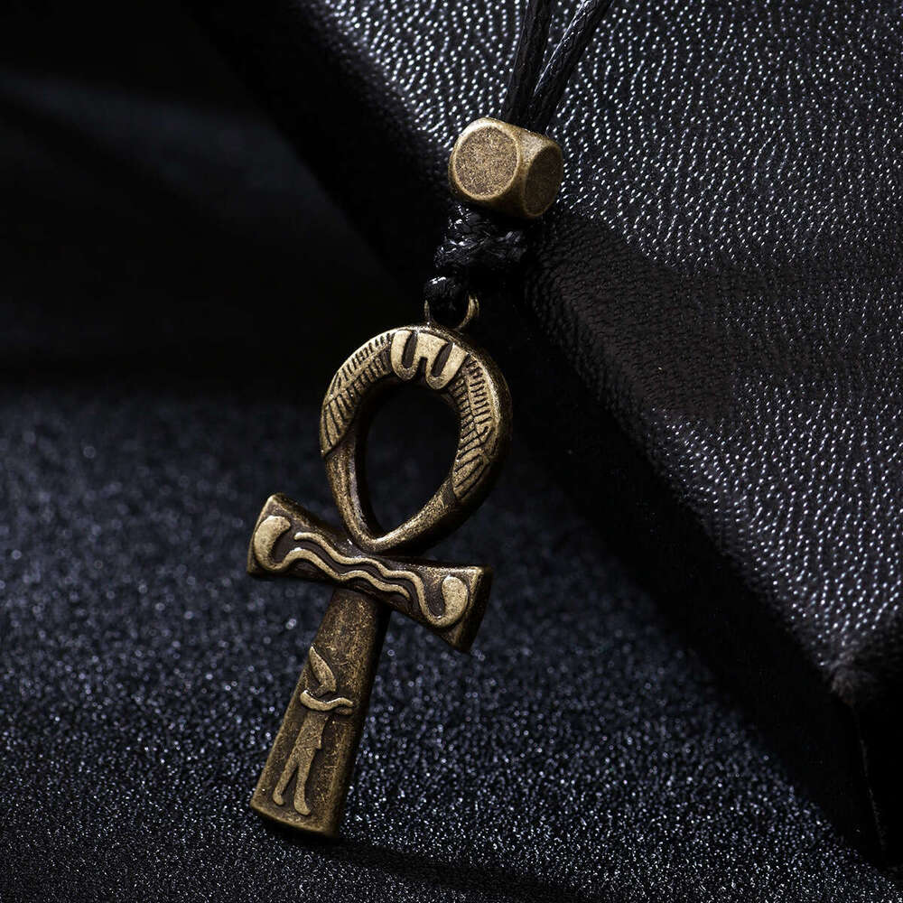 Hot selling simple fashionable hip-hop alloy pendant for both men and women, Egyptian cross adjustable necklace