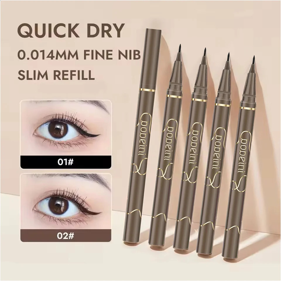 Ultra thin eyeliner is waterproof sweat proof durable and stain free Brown 250418