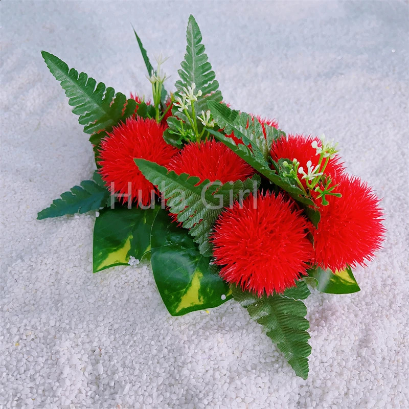 Classic Hawaiian Red Lehua Leaf Hair Clips for Women Tropical Flower Headware Party Decorations Hula Dance Hair Accessories 250420