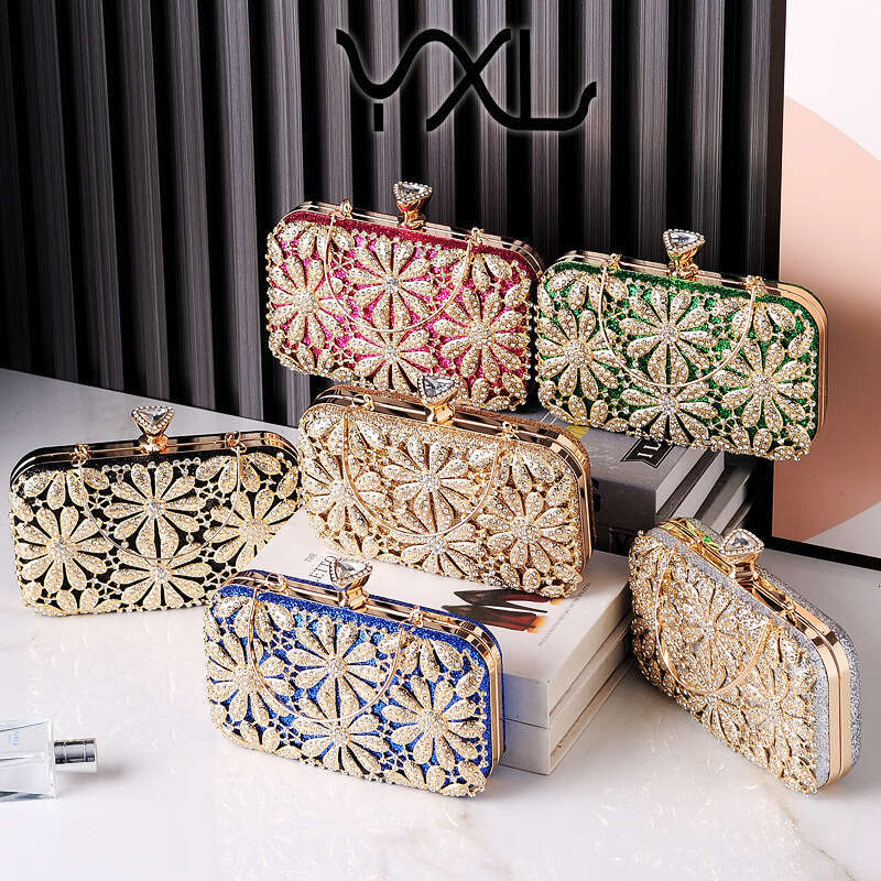 Dinner Bag Fashionable Sparkling Diamond Jewelry Dinner Rhinestone Dress Bag Hand Held Wedding Bride Bag KQ