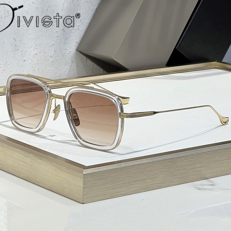 FLIGHT 006 Luxury Sunglasses High-Quality Titanium DTS Square Classic Retro Designer Brand Fashion Men Driving Vintage Trendy Travel Vacation UV400 IV