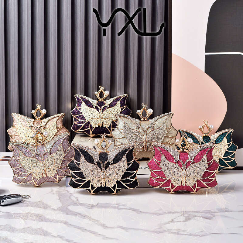 Dinner Bag Luxury Banquet Hollow Butterfly Party Bridal Wedding Handbag Fashionable Women S Bag KQ