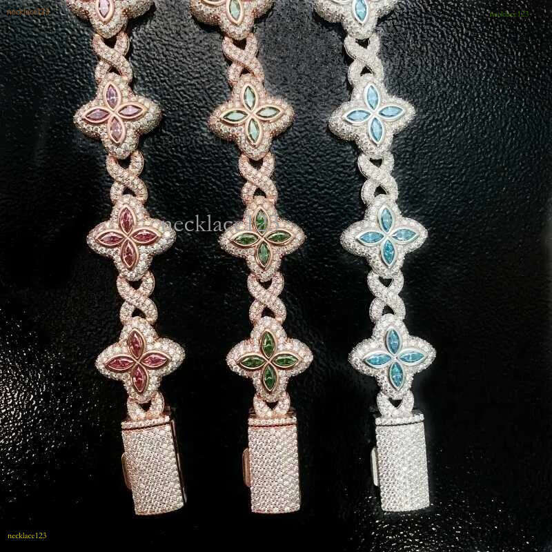 Best Selg Hip Hop Rapper Clover Bracelets Sterg Sier VVS Moissanite Infinity Cuban k Bracelet Fine Jewelry