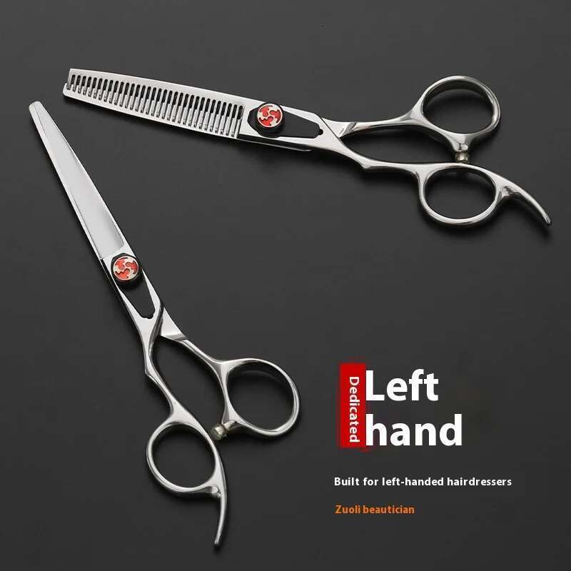 Japan440C 6Inch Left Hand Hairdressing Hair Set Professional Salon Knife Thinning Scissors