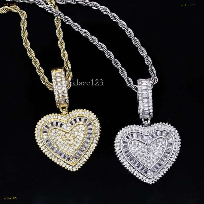 2025 New Fashion Lover Bg 5A Cz Heart Pendant Necklace Iced Out Cubic Zirconia Charm Hip Hop Jewelry for Girls Women Gift