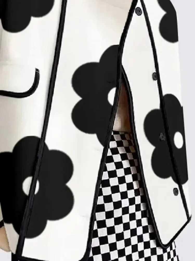 Spring Long Sleeve Button Stand Collar Thin Coats Outerwears Elegant Flower Print Women Jackets For Women J251124