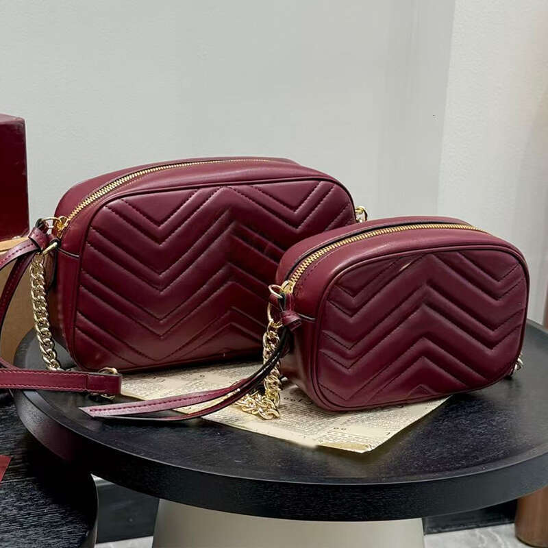 Designer Crossbody Camera Bags Fashion Black Luxury V-shaped Pattern Leather Women Shoulder Bag High Quality Burgundy