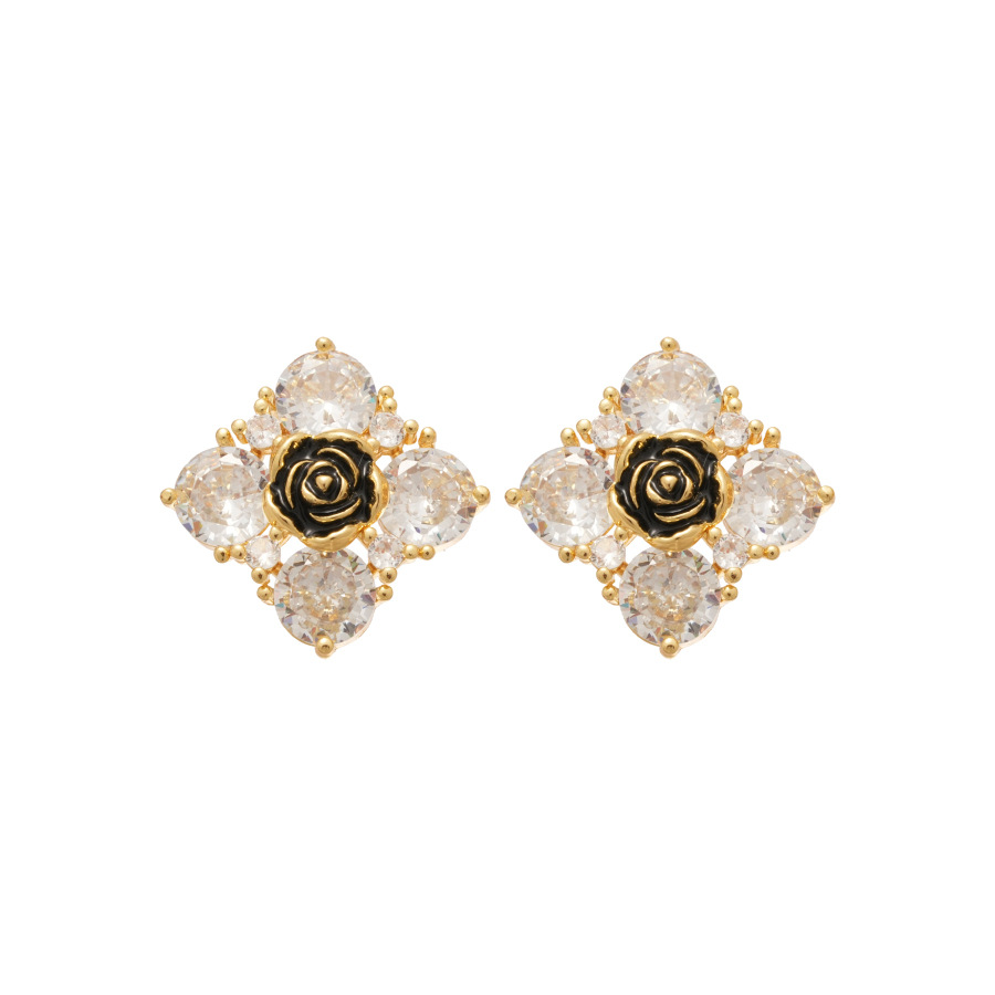 Vintage Silver Needle Flower Multi-Wear Retro Niche Design Sense Stud Light Luxury High-End Earrings - view 9