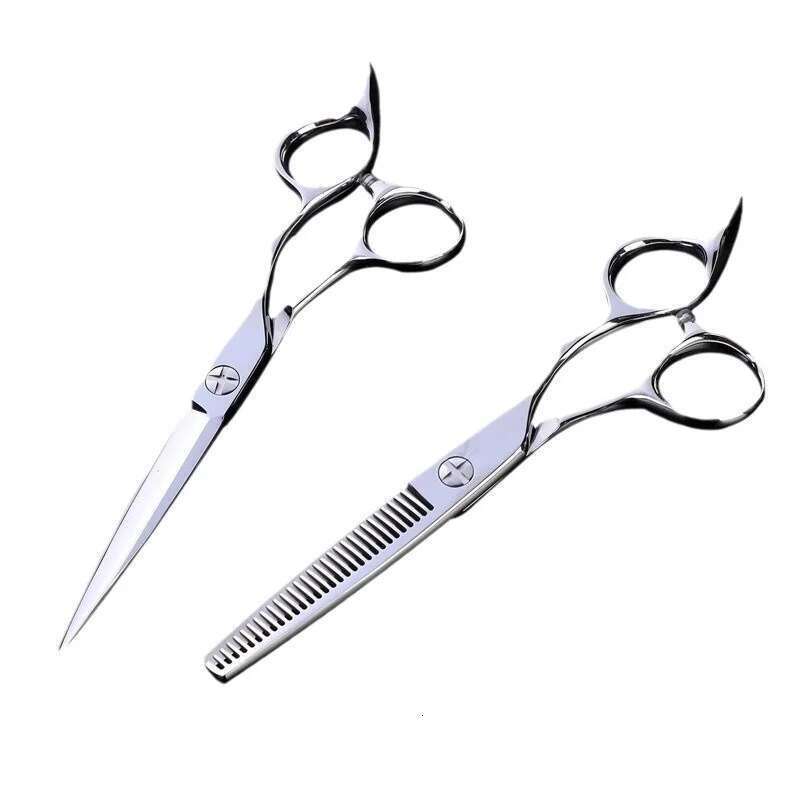 6 Inch Salon Hair Stylist Professional Hairdressing Scissors Japan440C Steel Straight Scissors Thinning Shear Knife Set