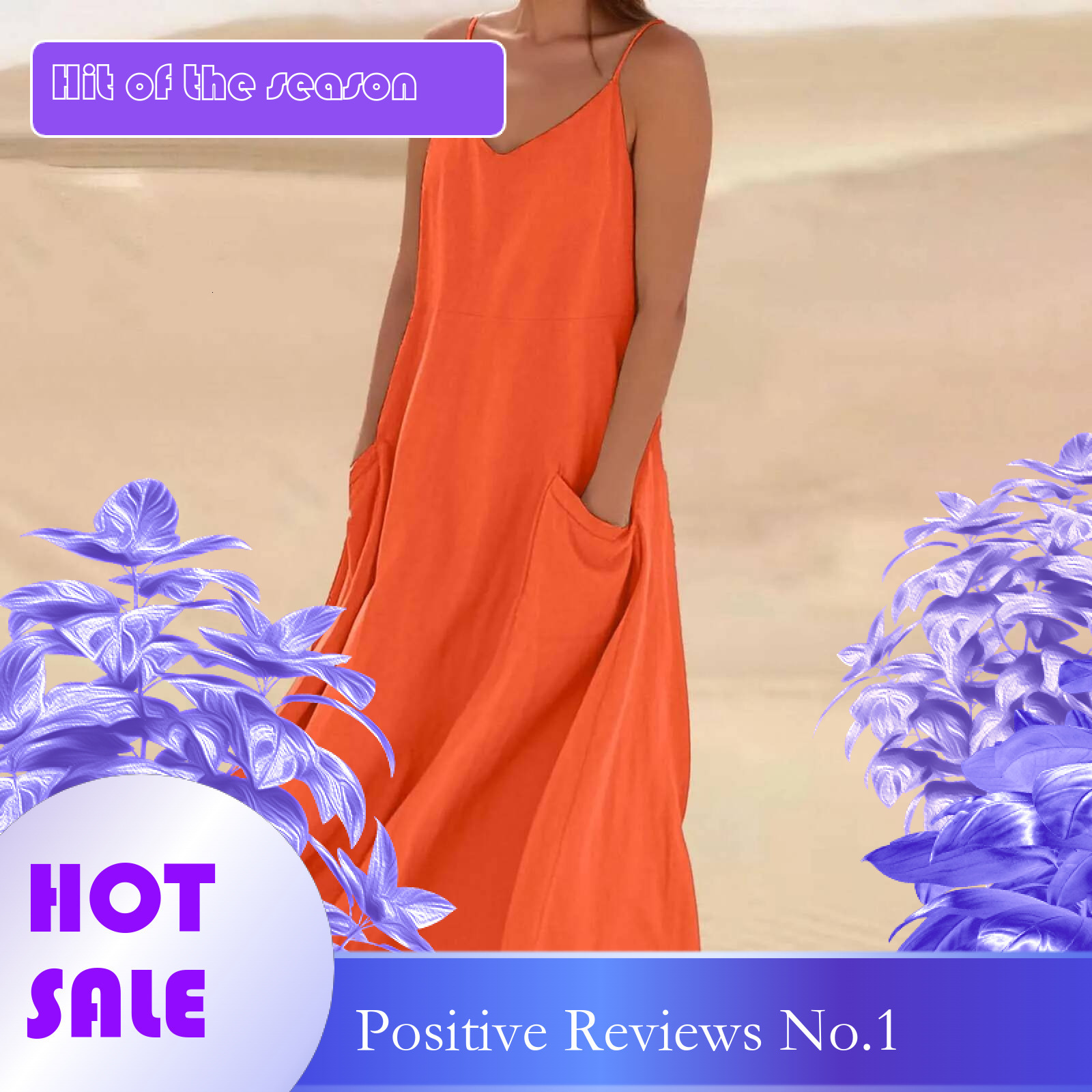 Dongdumaoyi Sleeveless Suspenders Dress Women Side Double Pocket Splicing Solid Color Dresses Summer Casual Commuter Gown