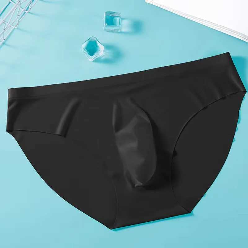 New Arrival Hot selling ice silk sexy underwear mens underwear 3D seamless integrated breathable thin section underwear mens bikini slip home new Z250