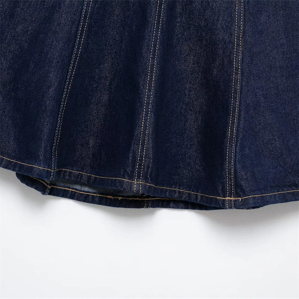 UNIZERA Womens Denim Mini Skirt Zipper Pocket Decoration Aline Skiing SpringSummer Casual Half 250417