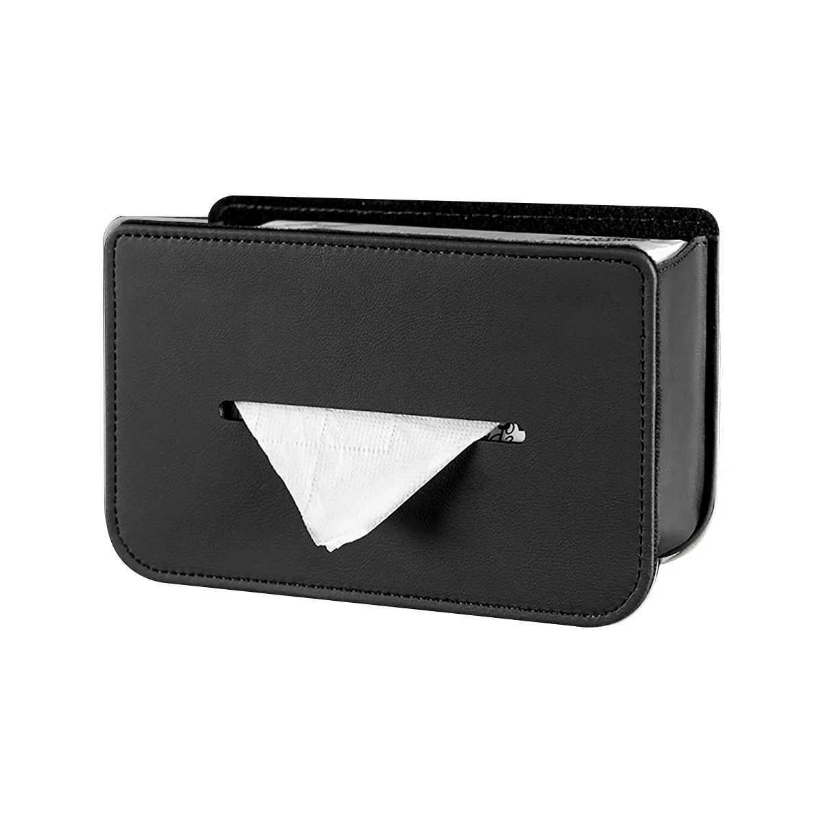 Car Tissue Box Holder with Fix Strap Microfiber Leather Car Center Console Armrest Napkin Box Sun Visor Backseat Tissue CaseM251124