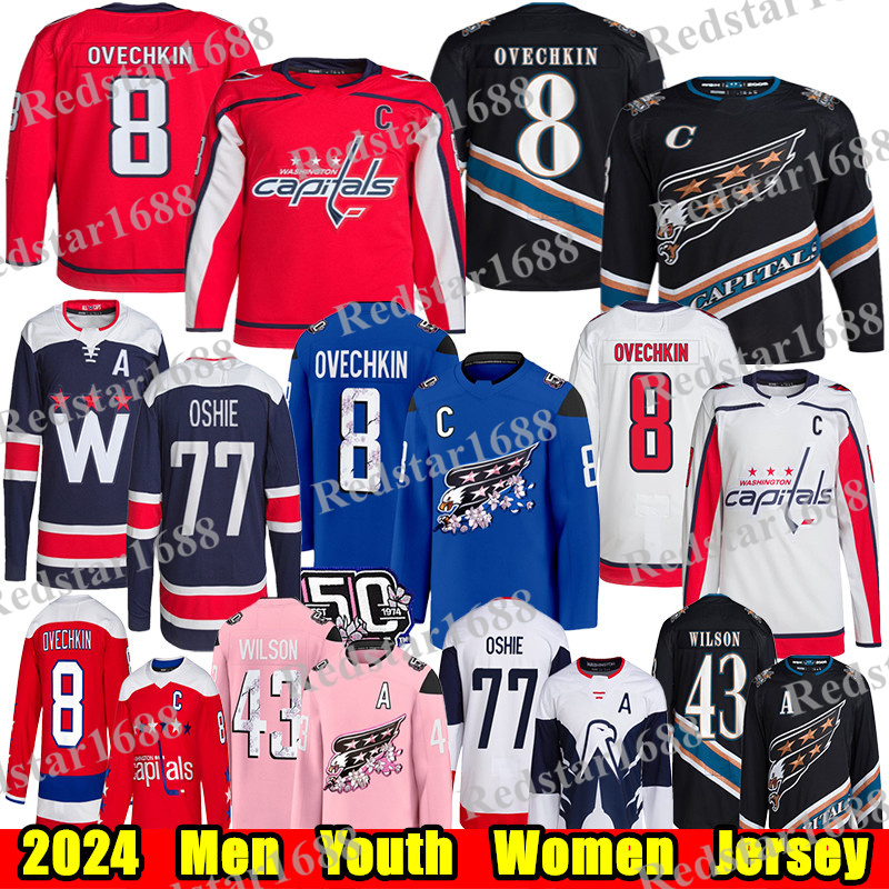 #8 Alex Ovechkin washingtons hockey jersey capital jersey Dubois TJ Oshie Tom WilsonS Andrew Mangiapane Ryan Leonard Charlie Lindgren Nicklas Backstrom jerseys