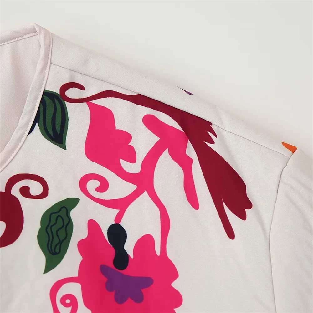 Autumn New Style European and American Style Loose Pocket Decoration Printed Cotton Jacket J251124