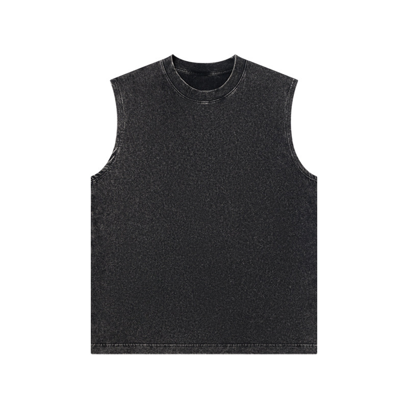 Vintage Sleeveless Vest 230G Pure Cotton Loose Fit Men's Refreshing And Breathable Camisole Casual Top Summer luanyun