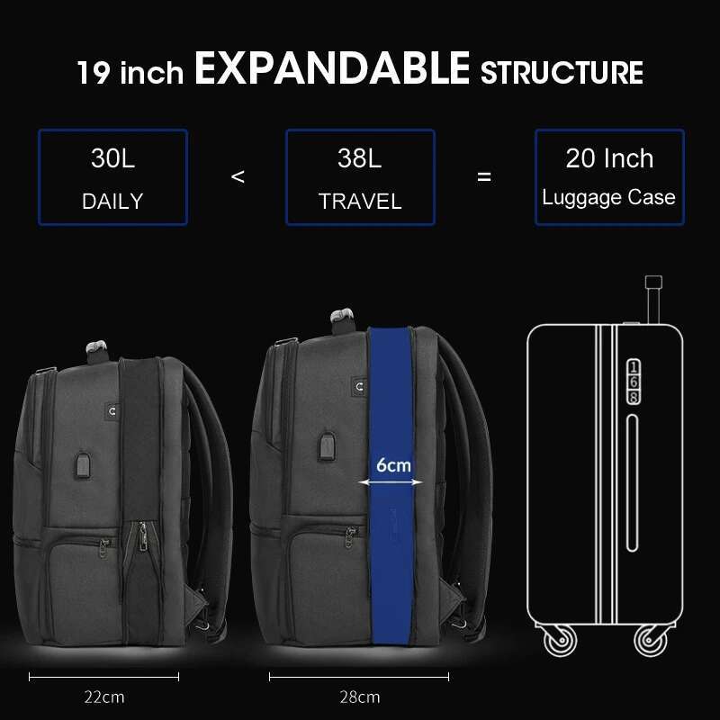Lifetime Warranty Travel Men 14-15.6-19'' Laptop Male Business Backpack Bag For School Mochila Masculina