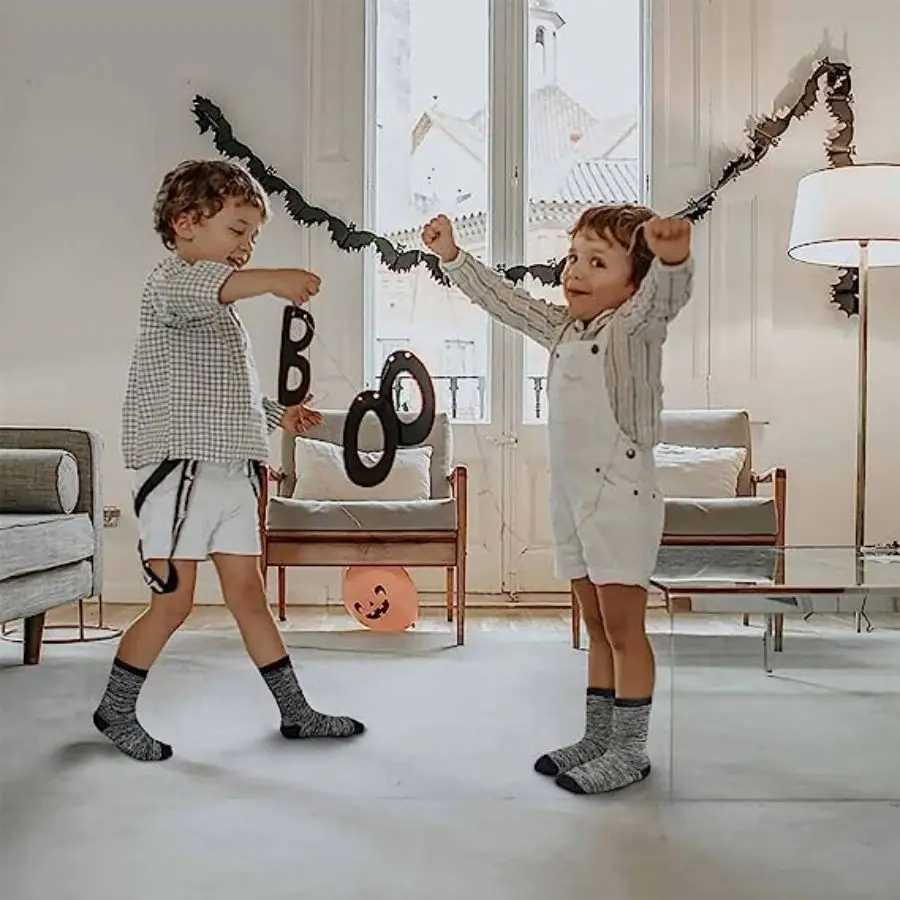 6 PairsBoys Thick Socks Kids Winter Thermal Socks Striped Walking Warm Boot Cosy Hiking socks for 3-14 Years Boys Girls Toddlers G251124