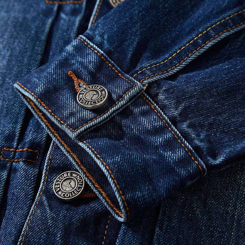 Factory Price Men's Streetwear Jean Slim Long Sleeve Washed Vintage Blue Denim Jacket for Men
