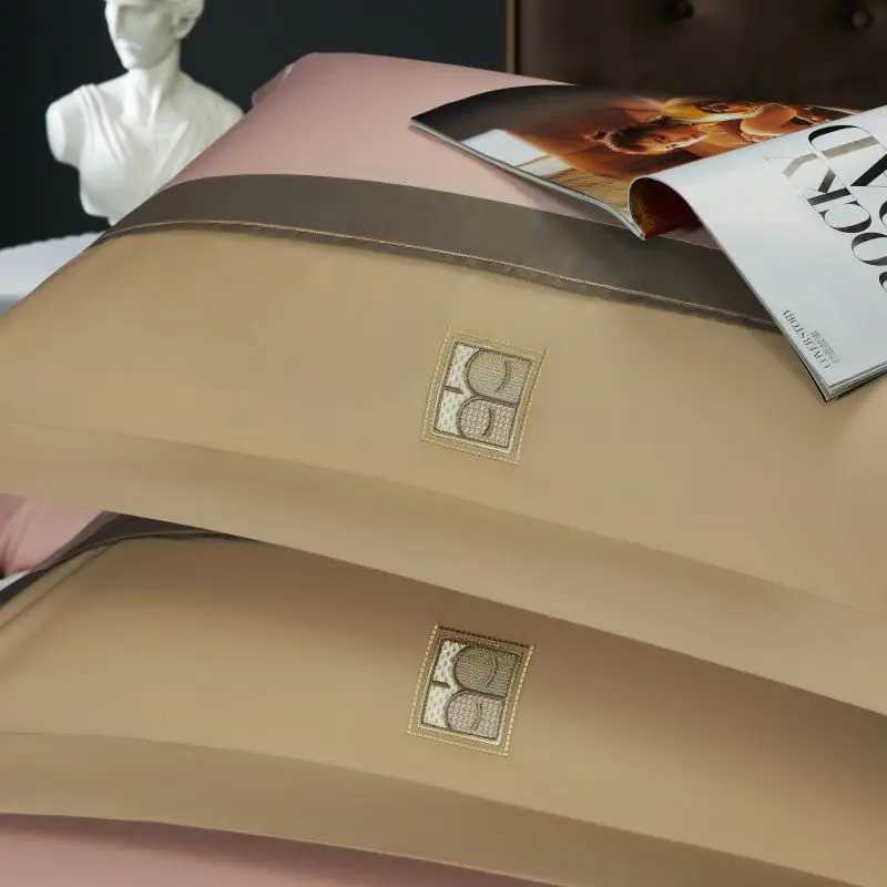 Luxury Luxury Embroidery Bedding Set 1000TC Egyptian Cotton Soft Silky Duvet Cover Bed Sheet cases Hotel Style 4 Pcs Y251124