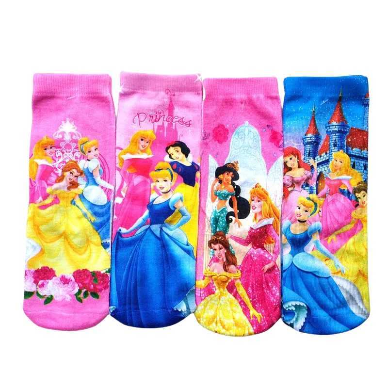 MINISO 4Pairs/Lot Boys Girls Bright Color SOCKS Sofia Cars Design SOCKS Festival Dressing Kids SOCKS Size 15-22cm G251124