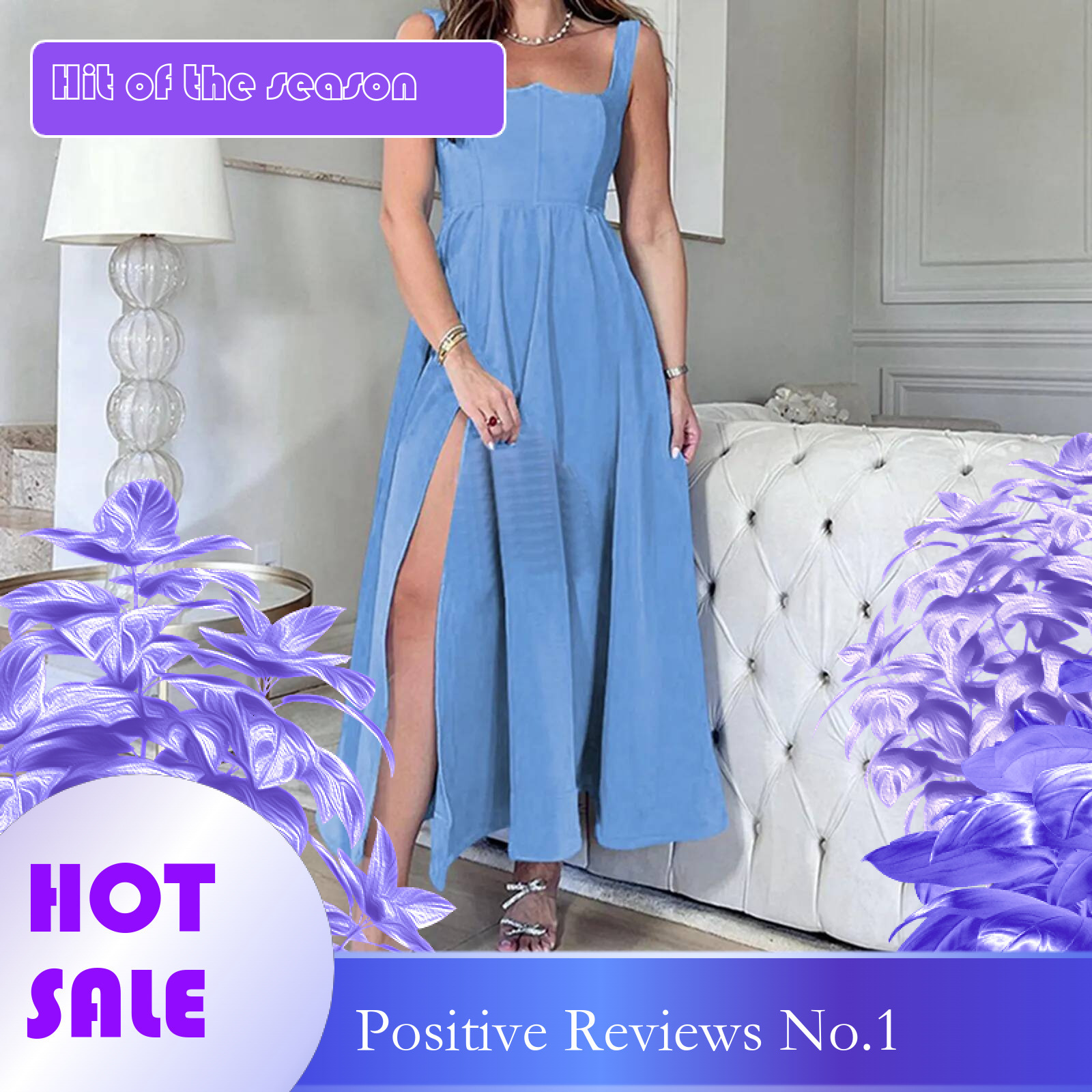 Dongdumaoyi New Sexy Women Party Dress Solid Sleeveless A Line Slits Long Dresses For Elegant Wide Shoulder Straps Evening