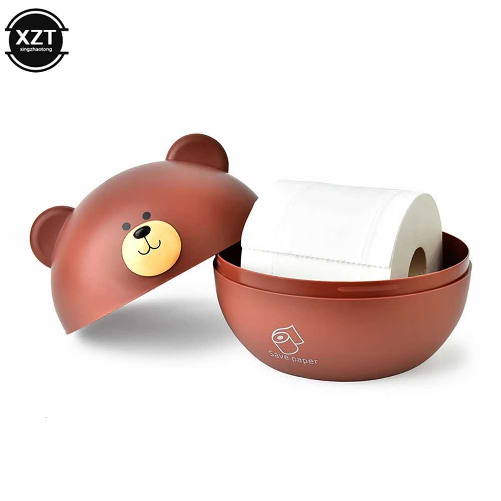 Cute Bear Tissue Box Nordic Roll Paper Pumping Paper Storage Round Container Towel Napkin Holder Remote Control Living Room CarM251124