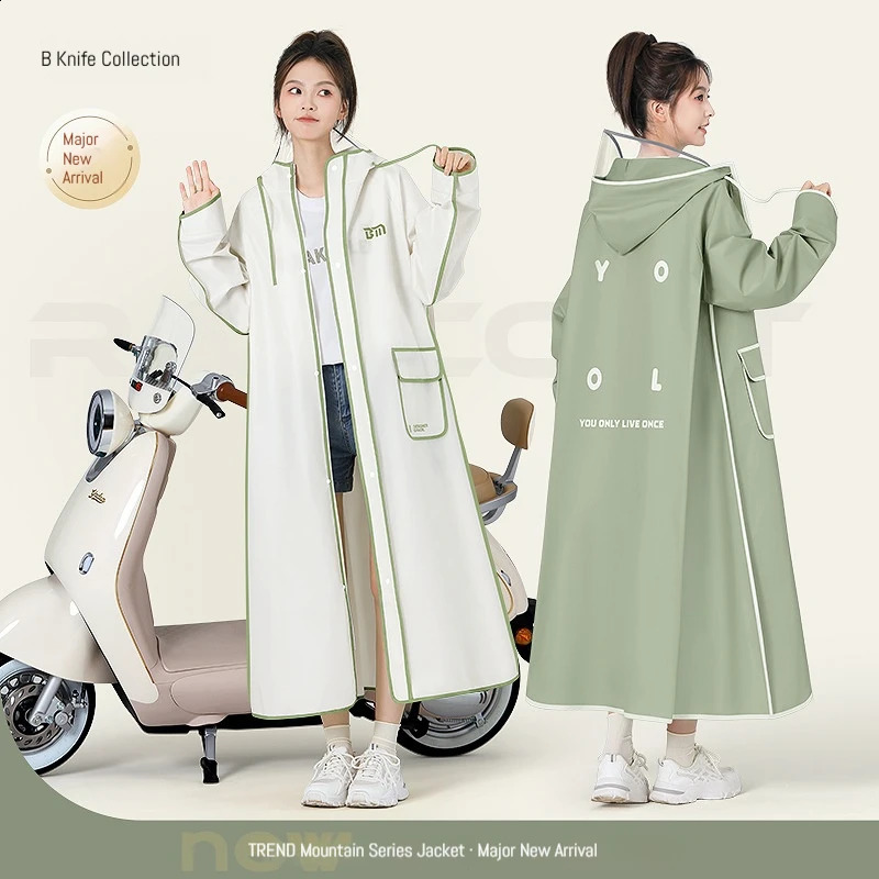 Fashion Women Transparent Eva Plastic Man Raincoat Travel Waterproof Rainwear Adult Can Hold Backpack Rain Coat 250421