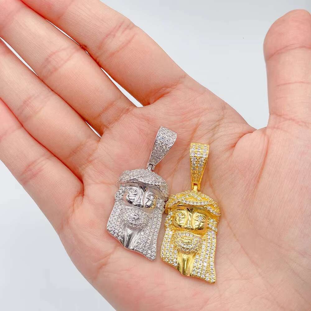 Fashion Jewelry Wholesale Price Mens Hip Hop Jesus Face Moissanite Charm Gold Plated Pendant for Necklace