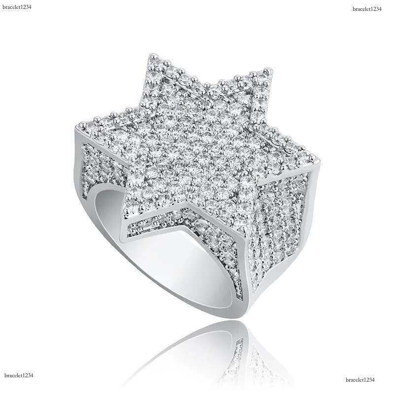 Luxury Designer Men's Ring High Quality Hexagonal Frappuccino VVS Moissanite Ring Fashion Hip Hop Ring Jewelry FREE shipping