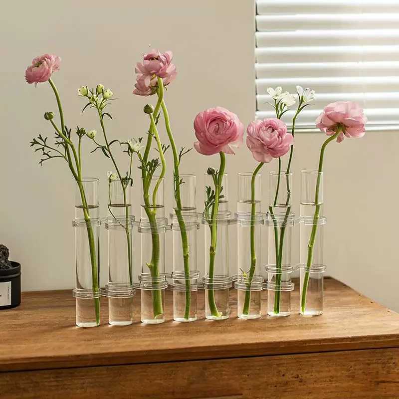 Test Tube Vases High Appearance Glass Ornaments Fresh Flowers Hydroponic Planters Combination Flower Vase Decorations C251124