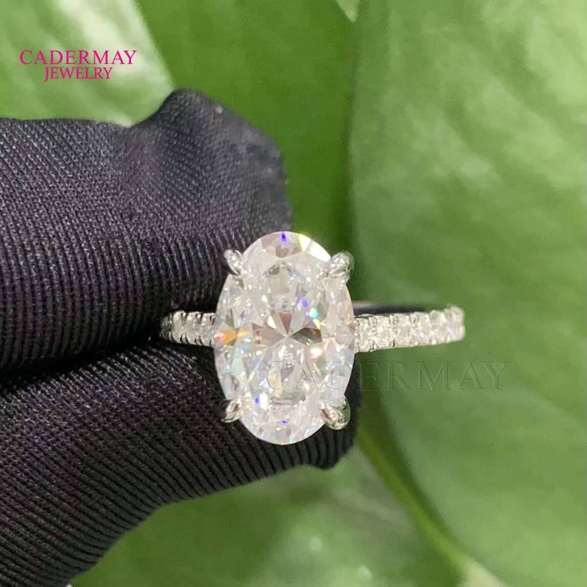 S925 Silver Sterling Long Oval 5ct Fancy Moissanite D VVS1 Pass Diamond Tester Engagement Wedding Rings Brand