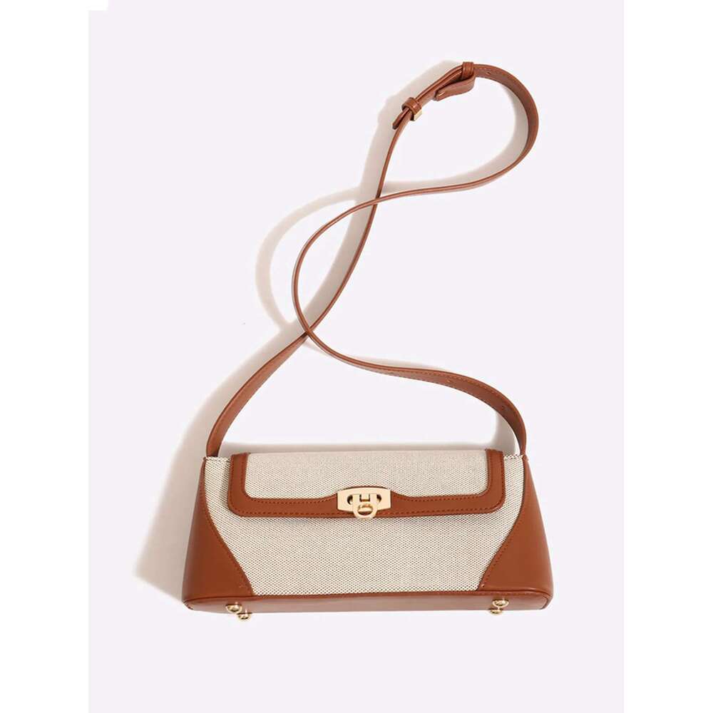 French Niche 2024 New Contrasting Color Casual Commuting Versatile Underarm Retro One Shoulder Crossbody Bag