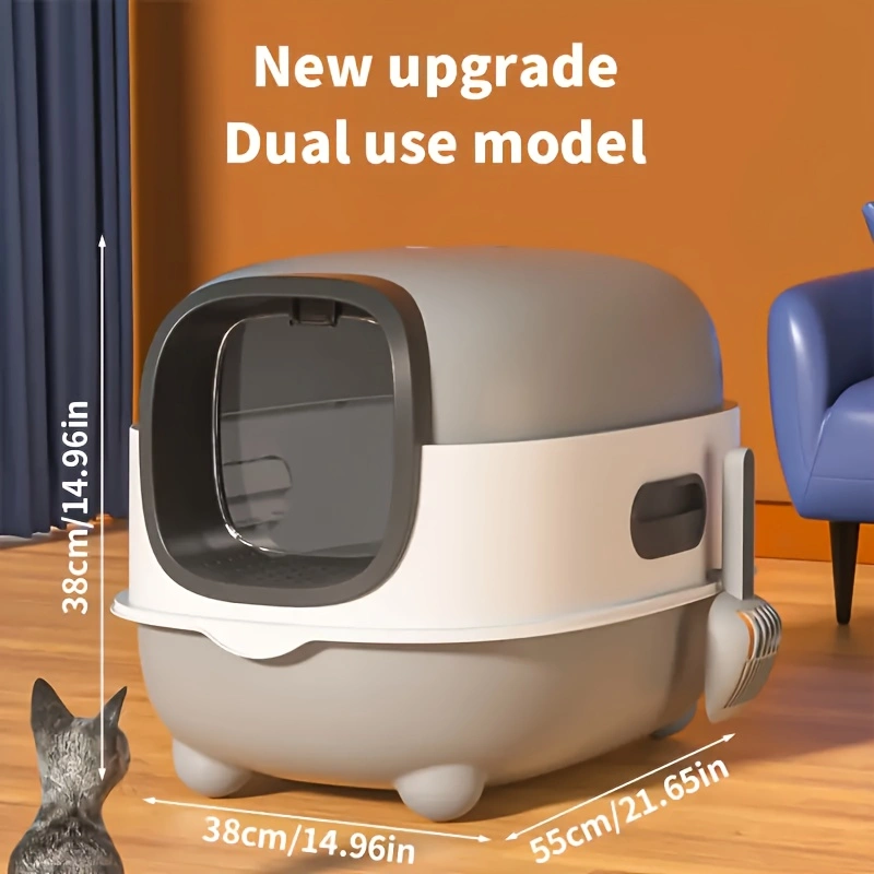 1pc 40lbs/18kg Cat Litter Box - Spacious, Foldable, Top-Entry Design, Anti-Splash &Odor-Control, ldeal for Multi-Cat Homes