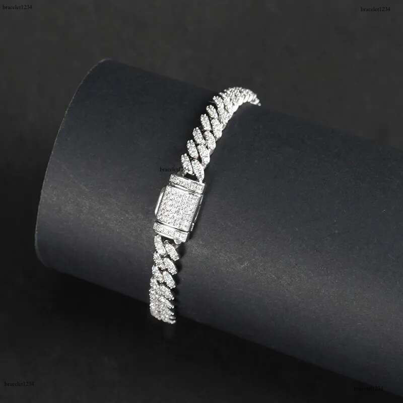 bracelet pendant necklaces fine jewelry 8mm VVS moissanite necklace cuban k sterg sier women men chain miami cubank Free delivery