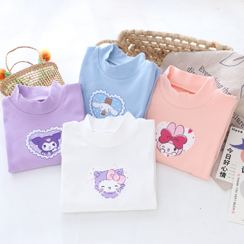DISNEY Children's designer clothing baby summer dress girl's undershirt spring and autumn inner wear outer wear half high collar round neck 