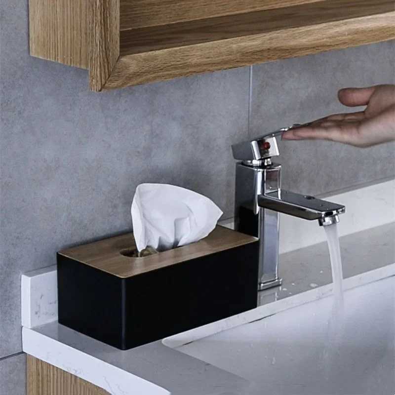 Tissue Box Napkin Holder Case Paper Box Container Bamboo Cover Solid Wood Hotel Storage Box Home Table DecorationM251124