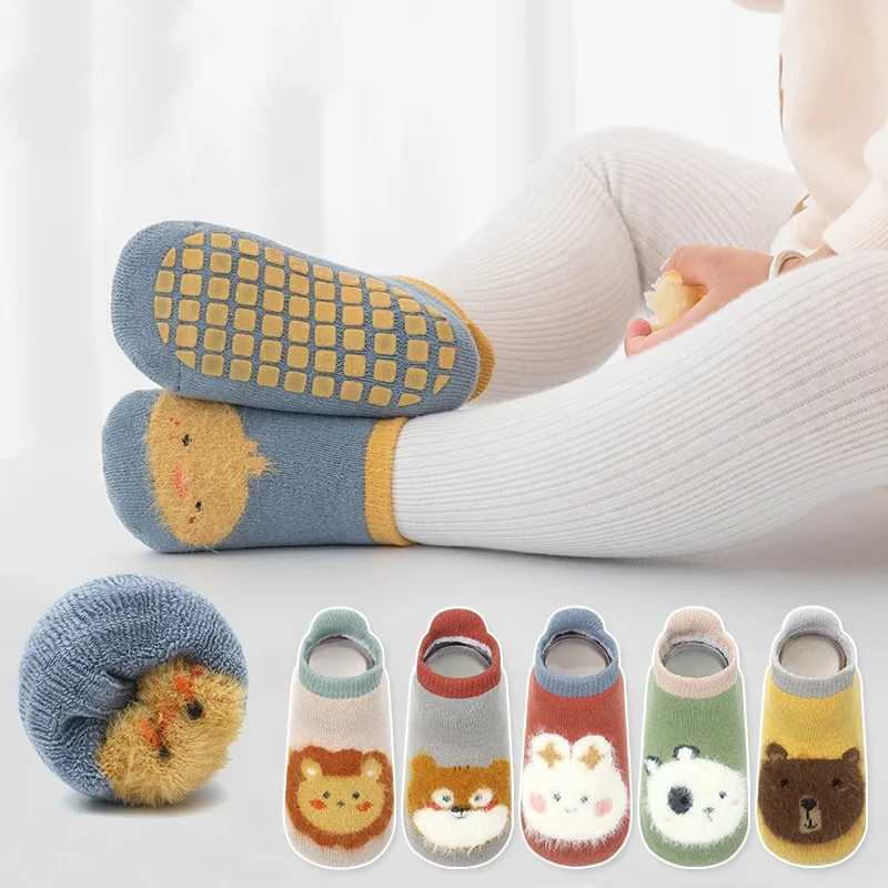 Kids Girl Boy Socks Anti Slip Cotton Baby Socks for Girls Boys Casual Print Winter Thick Warm Toddler Childrens Sock Non-slip G251124
