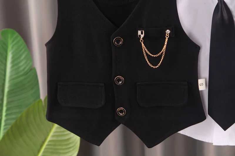 Clothing Sets Baby clothes spring and autumn long sleeved childrens gentlemen set casual three piece set banquet host and performance clot R250424 CSL