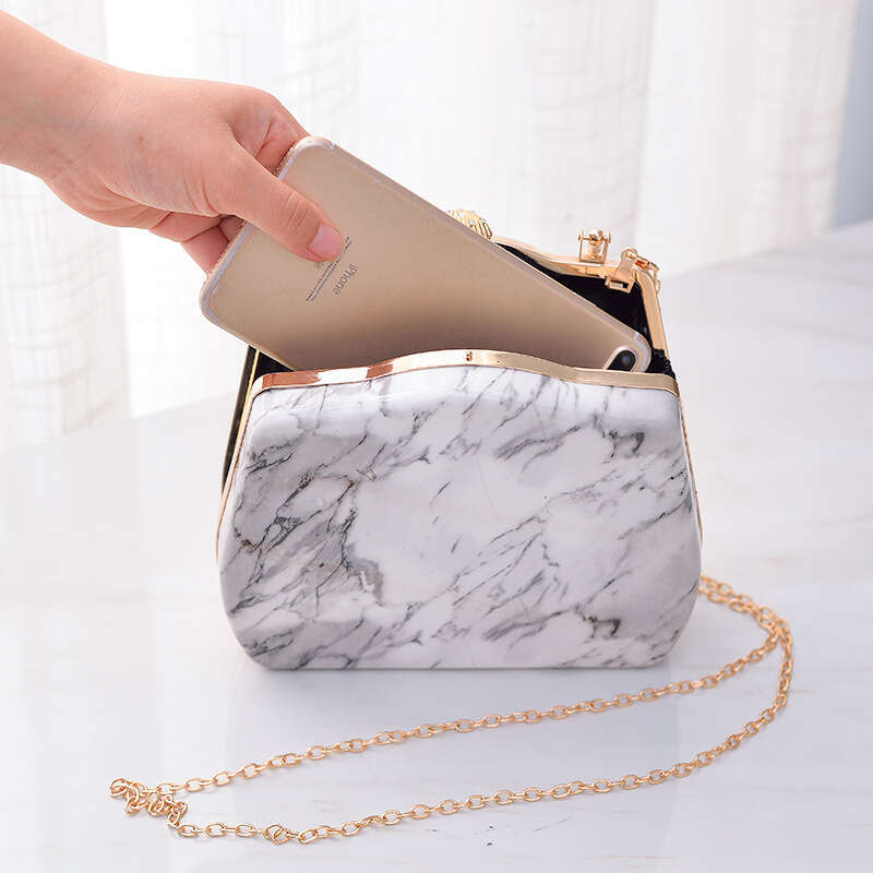 Dinner Bag Marble Pattern PU Dinner Creative Minimalist Banquet Personalized Women S Party Bag KQ