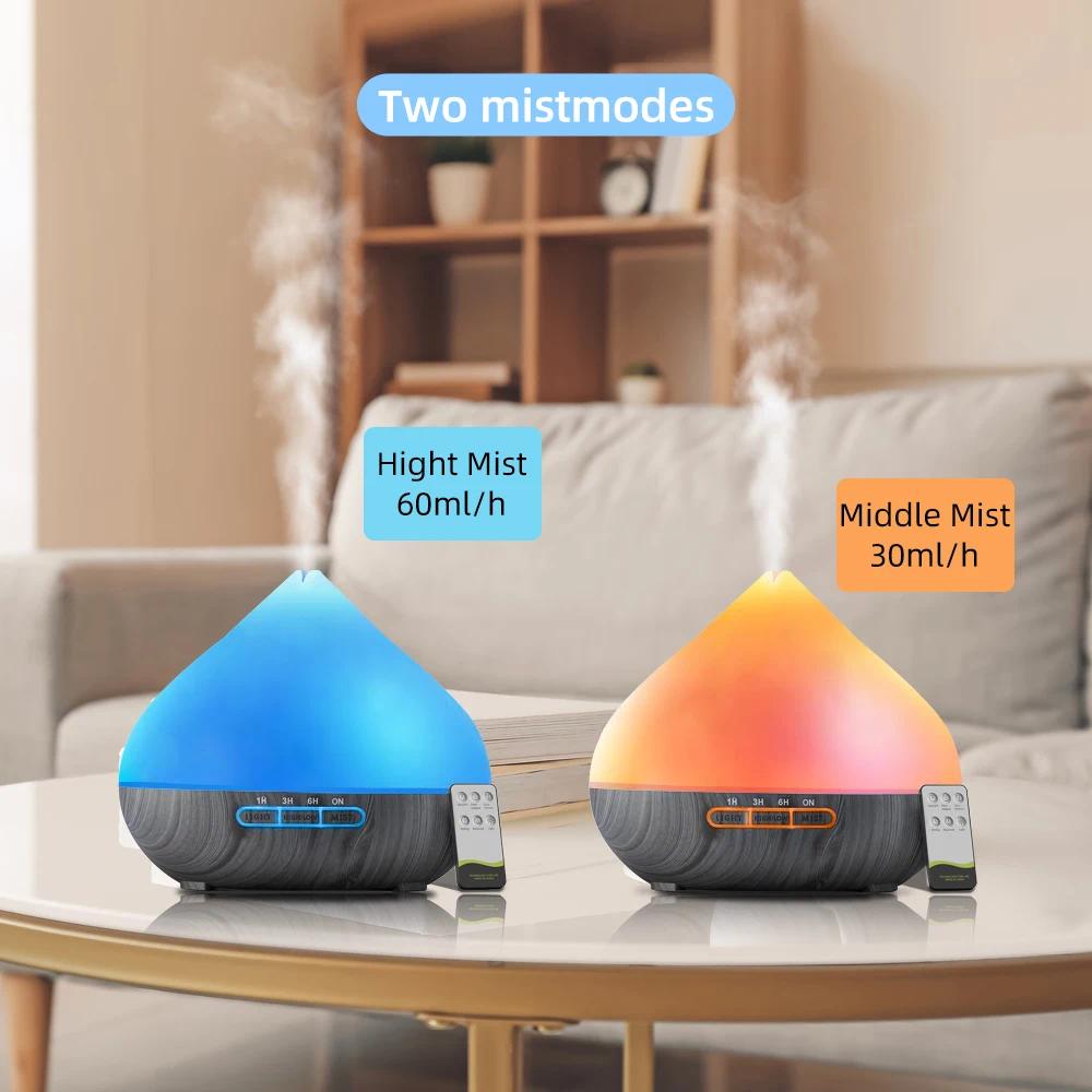 Perfect for Bedroom Office 500ml Remote Control Aroma Diffuser, Humidifier Mood Light with 6 Premium Essential Oils
