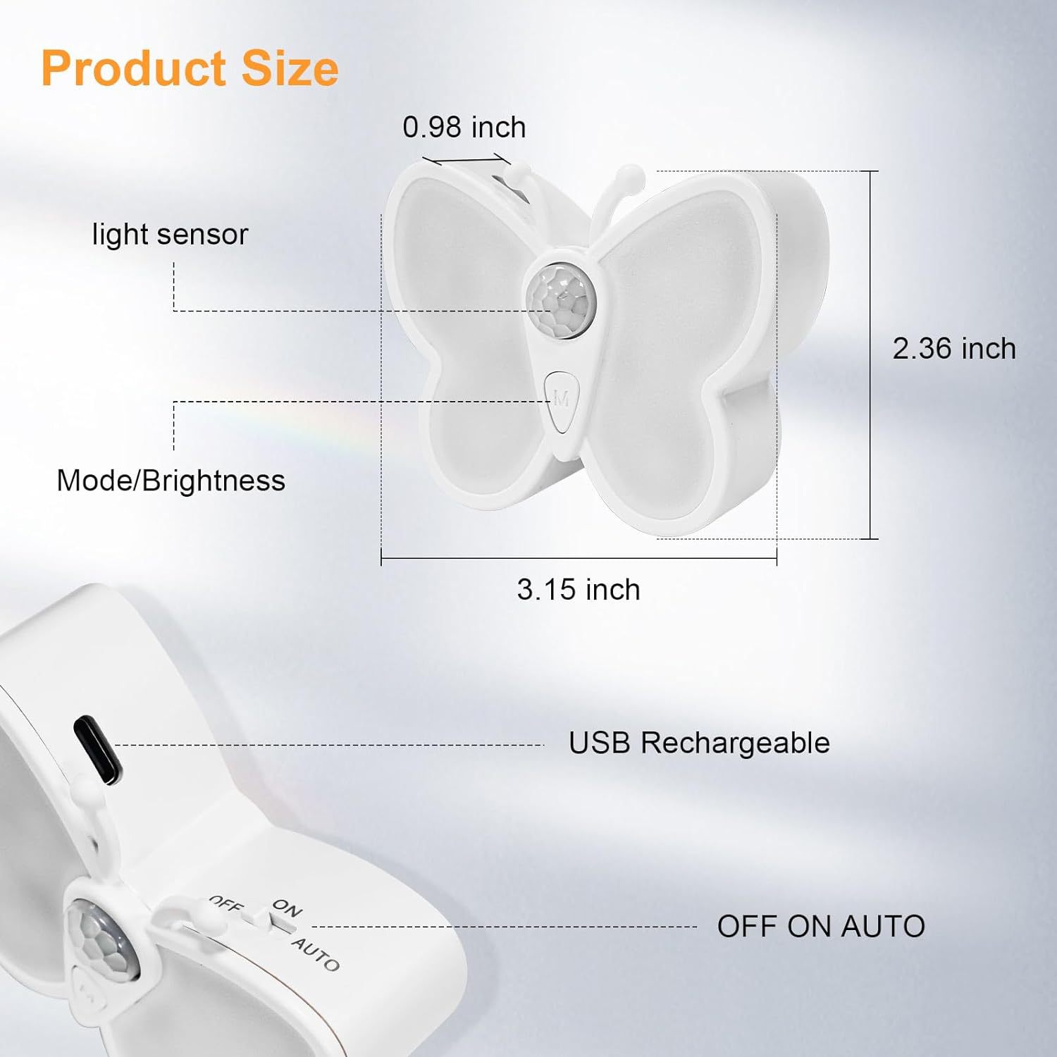 Motion Sensor Night Light 1200mah Rechargeable Magnetic Wireless LED Lamp 3 Color Temperatures for Hallway Stairs Bedroom