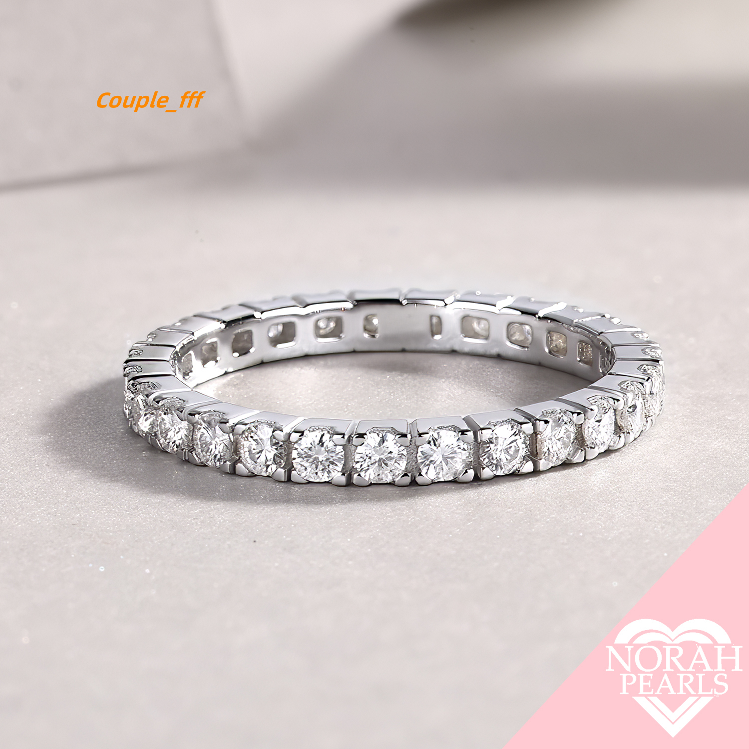 925 Moissanite 2mm Eternity Band Ring Jewelry Wholesale