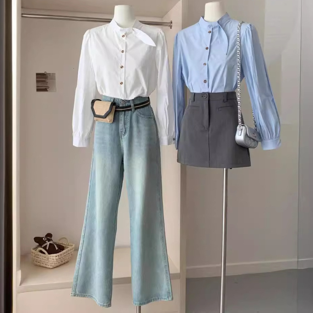 Women's Blouses Shirts Cotton Linen Women's Shirt White Long Sleeve Button Fashion Women Shirts Spring Autumn Basic Fashion Top Female Cardi