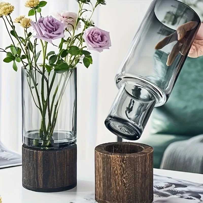 Light Luxury Simple Retro Vase Decoration Creative Primary Color Glass Water Nourishing Vase Living Room Table Decoration C251124